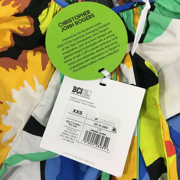 Christopher John Rogers For Target Floral Puff Sleeve High-Low Dress XXS Multi - Picture 11 of 12